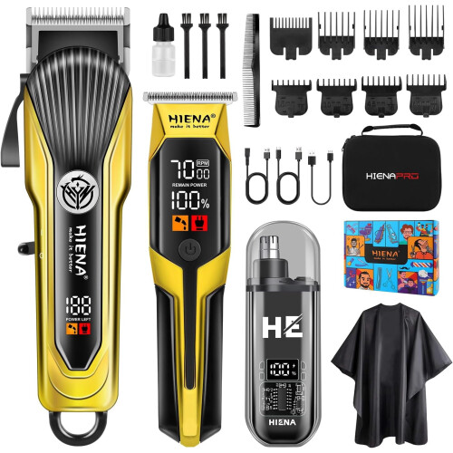 Men's Cordless Hair Clipper Set with LED Display USB-C