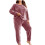 Women's Plus Size Flannel Pajama Set Long Sleeve Pants 5