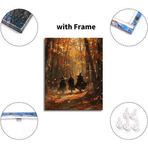 Halloween Posters Vintage Gothic Moonlit Fall Night Wall Art 1