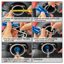 2 Silenciadores de Escape Universales de Aleación de Aluminio con Sonido Turbo para Coche, Motocicleta y Camión, Color Negro.