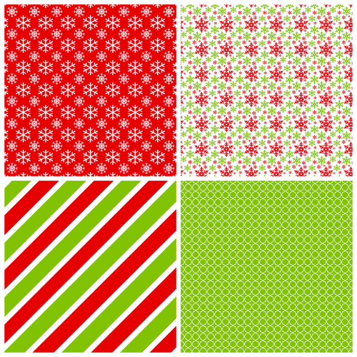 Christmas Scrapbook Paper Pack Green Red Double-Sided 24 1
