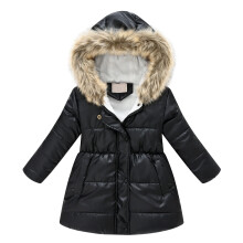 Girls Winter Hooded Coat Long Sleeve Thick Warm Windproof