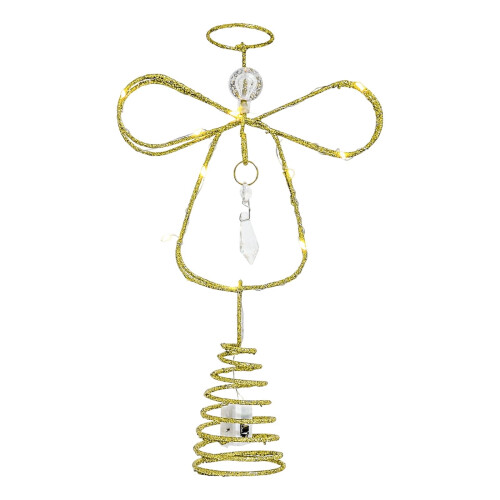 LED Angel Tree Topper Gold Metal 1 Piece 1