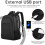 Mochila  para Laptop de Viagem, Bolsa Antirroubo Empresarial, Fina e Resistente, À Prova D'Água, para Laptops de 18 Polegadas com Porta de 1