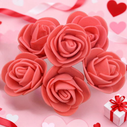 Red Foam Rose Stems Simulated Floral 100 pcs 1