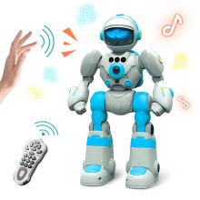 RC Robot Toy for Kids with Voice and Gesture Control Gray