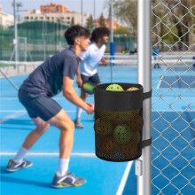 Pickleball Holder Foldable Storage Mesh Bag for Pickleball Net Post, Storage Hanging Bag with Strap