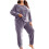 Women's Plus Size Flannel Pajama Set Long Sleeve Pants 2