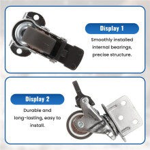 Side Mount Casters,Casters Set of 4 with Brake,L-Shape Plate Small Wheels for Furniture,Cabinet Casters,1 in(L-Shape)