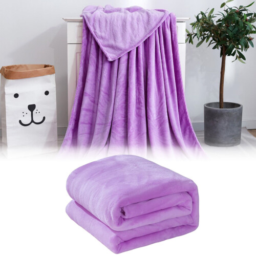 Purple Solid Color Double Velvet Blanket 28x40in