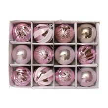 Christmas Ball Ornaments Blue Pink Red Rose Gold 12 pcs