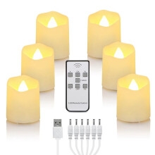 Bougies Rechargeables avec Minuterie et Télécommande, Sans Flamme, pour Salle de Mariage, Jardin, Éclairage de Vacances
