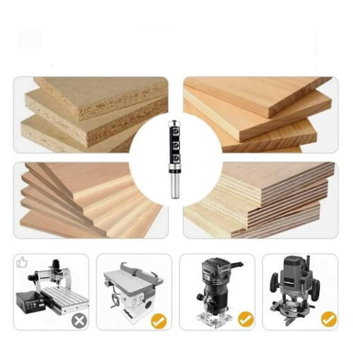 Woodworking Milling Cutter Router Bit with Interchangeable 2