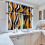 Orange Geometric Kitchen Curtains Set 36 inch Black White 2