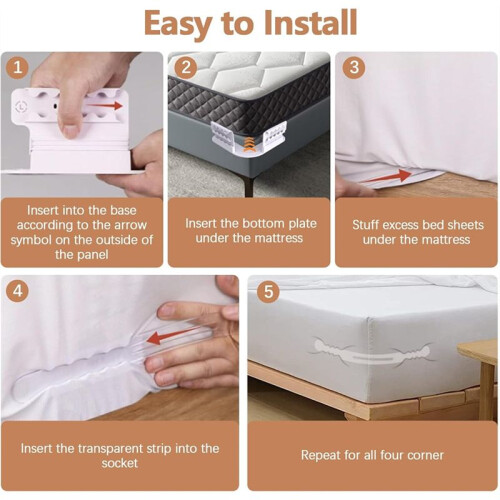 4PCS Replacement Adjustable Strips for Bedsheet Holder, Replacement Straps Compatible with Most Lock Sheet Holders