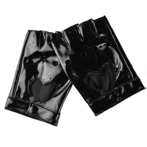 Fingerless Motorcycle Gloves PU Leather Punk Style