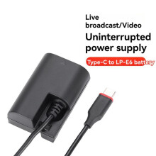 LP-E6 LP-E6NH USB Type-C Dummy Battery Power Adapter for R5 R6 5DS R 7D 6D 5D3 5D4 90D 80D 70D 60Da Camera