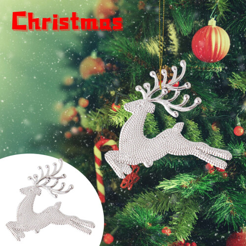 Silver Deer Christmas Tree Ornaments 5 Pack 1