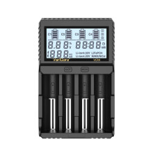 VariCore VCR4 4-Slot LCD Charger 18650/21700/26650 Li-Ion 3.7V LiFePO4 3.2V NiMH/Cd 1.2V AA AAA Universal Charger US Plug
