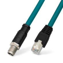M12 X-Type Network Cable Connector 1 Meter 8Pin to RJ45 Male X Aviation Plug Industrial Camera Sensor Drag Chain