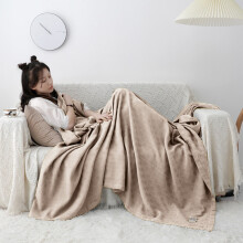 Cotton Knitted Blanket 39.3x59.05 Inch Khaki 1 Piece