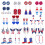 Soumake Patriotic Dangle Earrings Red White Blue 1 Pair 1