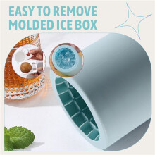 DIY Silicone Ice  Mold Ice Grid Mold Easy to Remove Mold Ice Box  Ice Hockey Compact  Ice Storage Box,B