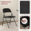 Linen-Look Set of Four Cushioned Folding Chairs - Black 6