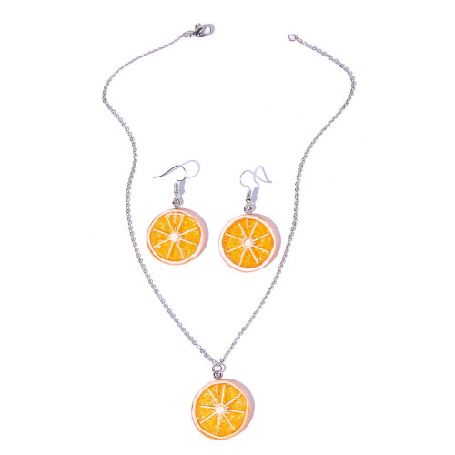 Boho Lemon Dangle Earrings Orange Fruit Women 1