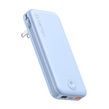 Power Bank 12000mAh PD20W with AC Plug USB-C I/O and 2
