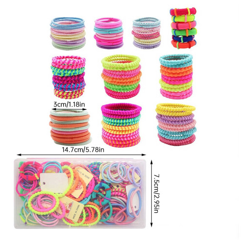 Hair Ties Set Candy Colors 100 Pcs 2