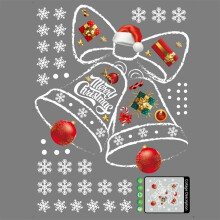 Christmas Window Stickers Bell Snowflake Pattern 3 PCS