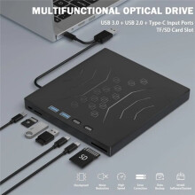 7-in-1 External CD/DVD Drive Player USB3.0 Portable External Disk Optical Drive CD Burner for PC Laptop