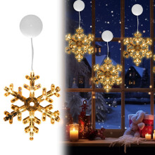 Christmas Snowflake LED Curtain Lights Yellow 8.3 ft