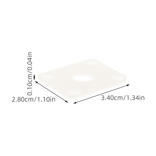 Electric Guitar Input Jack Plate White ABS Plastic 1 Set 1