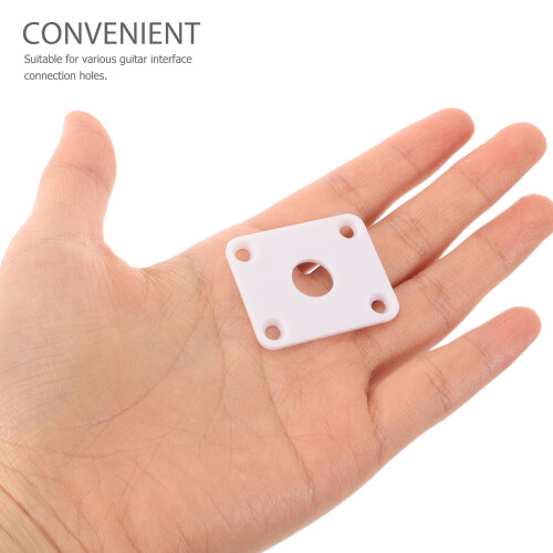 Electric Guitar Input Jack Plate White ABS Plastic 1 Set 2
