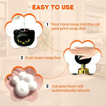 Distributeur de Savon Mousse en Forme de Patte de Chat, Flacon Pompe à Mousse en Forme de Patte de Chat, Pompes à Savon Mousse en Forme de Fleur de