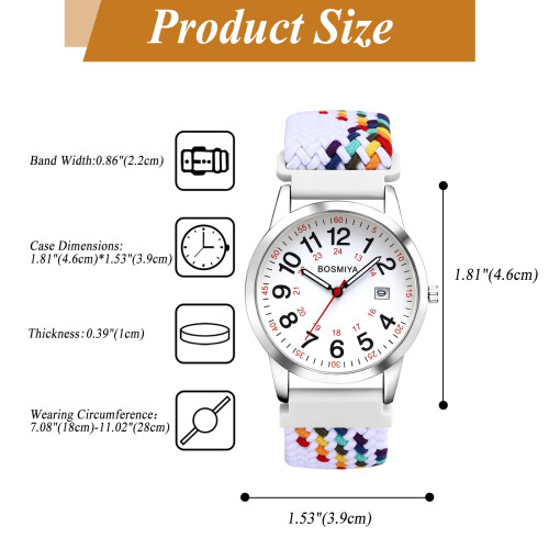 Braided Elastic Strap Watch Analog Quartz Arabic Dial 1