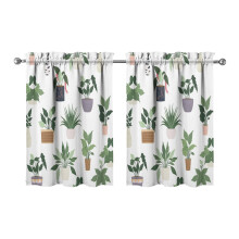 Vintage Green Cactus Kitchen Curtains 28x36 Inch 2 Panels