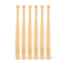 6 Stuks Onafgemaakte -Honkbalknuppels, Ongeschilderde Kleine Houten Knuppels Om Te Schilderen, Sleutelhangers, Actiefiguren,