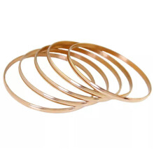 Women's Stainless Steel Bangle Bracelet Rose Gold 5 pcs