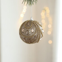 Rose Gold Christmas Ball Ornament Plastic 1 Pack