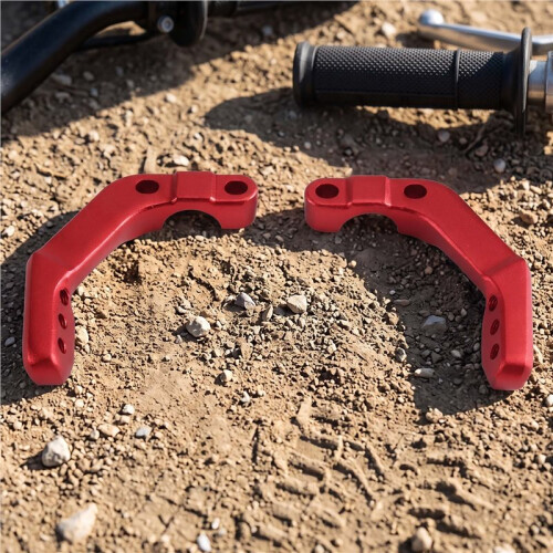 Motorcycle Handguard Support Bracket Mount 22mm Handlebar Tube Caps Handlebar Guard Clamp Universal Red