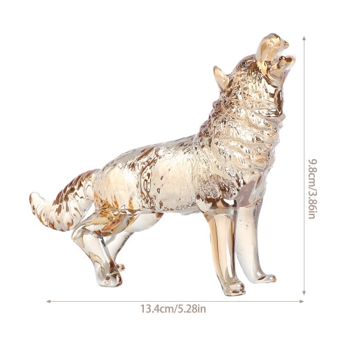 Hand-Blown Crystal Glass Wolf Figurine Home Decoration 2