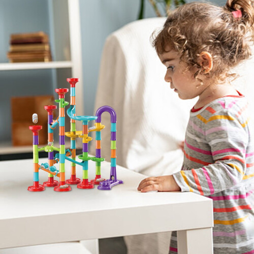 Marble Run Set with 30 Glass Marbles 93 Pieces 2