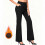 Women's Solid Fleece-Lined Yoga Pants 1