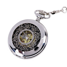 Retro Unisex Pocket Watch Silver Mechanical Hand Winding