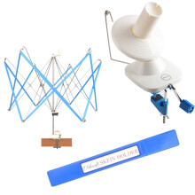 Crochet Yarn Winder and Umbrella Swift Set with Skein Holder