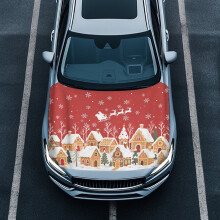 Car Hood Cover Elastic Polyester Film Snowflake Design