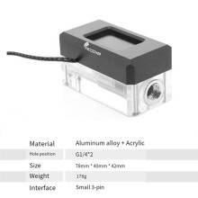FREEZEMOD Waterkoeling Elektrische Flowmeter Meerdere AIO Thermometer Flowsnelheid Temperatuurmonitor voor PC Vloeistofkoelsysteem A